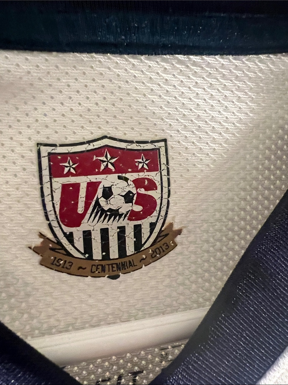 Nike US Centennial Soccer Jersey with Navy & Red Crest - Picture 3 of 3